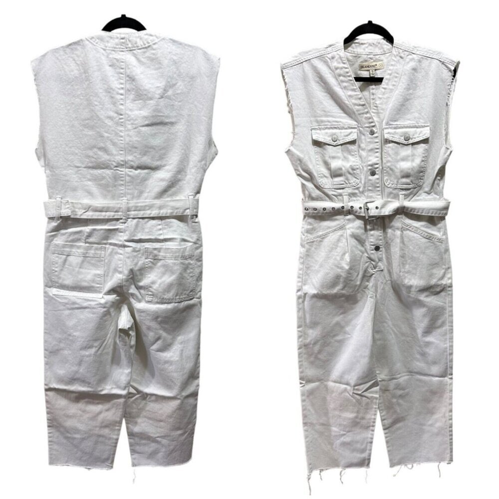 Blank NYC Womens Size S White 'Head in the Clouds' Sleeveless‎ Belted Romper - Picture 3 of 10